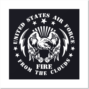 United States Air Force Fire From The Clouds Posters and Art